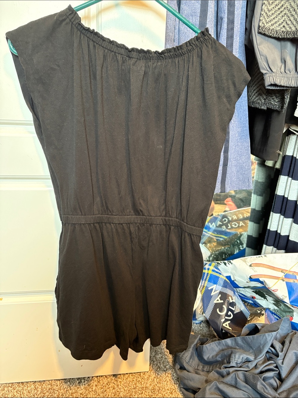 Old Navy Black Elastic-Neck Smocked Top - Picture 3 of 3